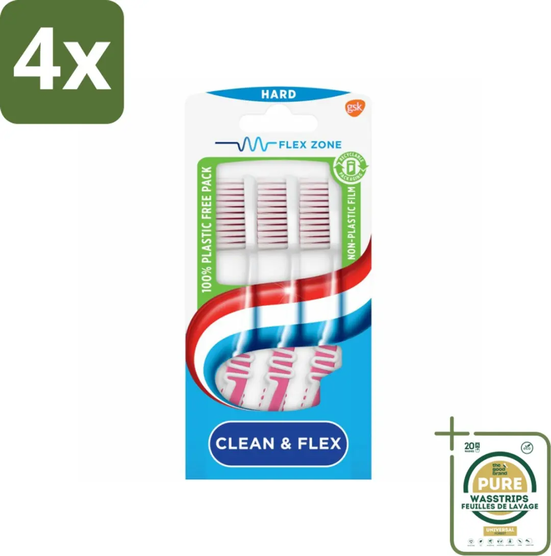Aquafresh Tandenborstel Clean & Flex Hard 3 stuks per verpakking