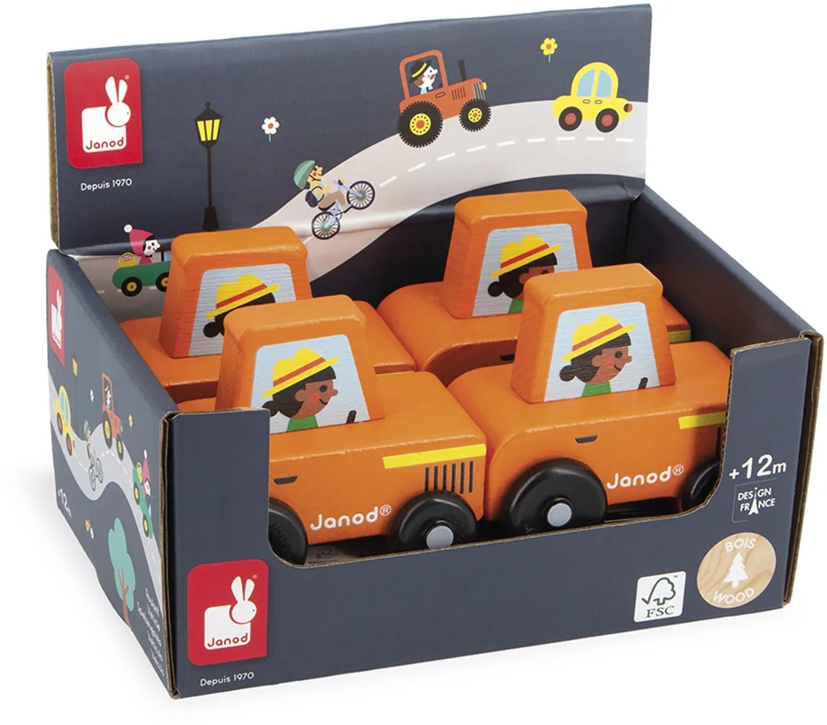 Janod Cross Roads Houten Tractor 11.5932 - Rood - afbeelding 6 van 6