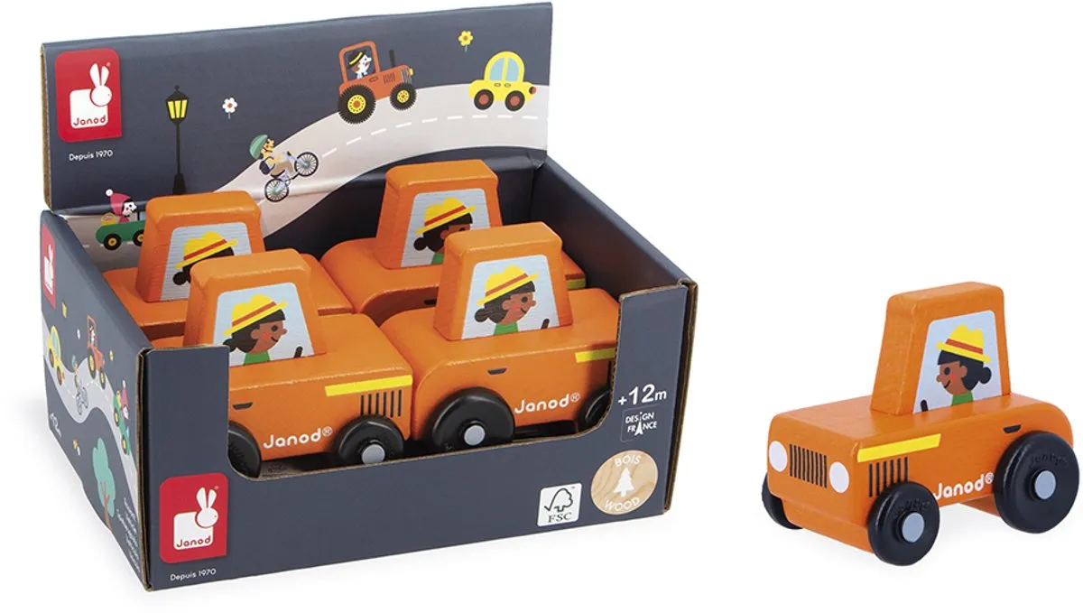 Janod Cross Roads Houten Tractor 11.5932 - Rood