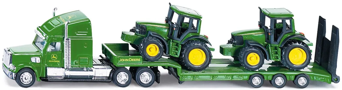 SIKU 1837 Dieplader met 2 John Deere-tractoren 1:87 - Groen