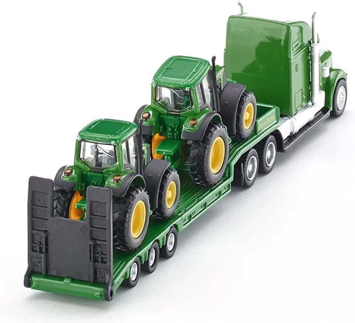 SIKU 1837 Dieplader met 2 John Deere-tractoren 1:87 - Groen