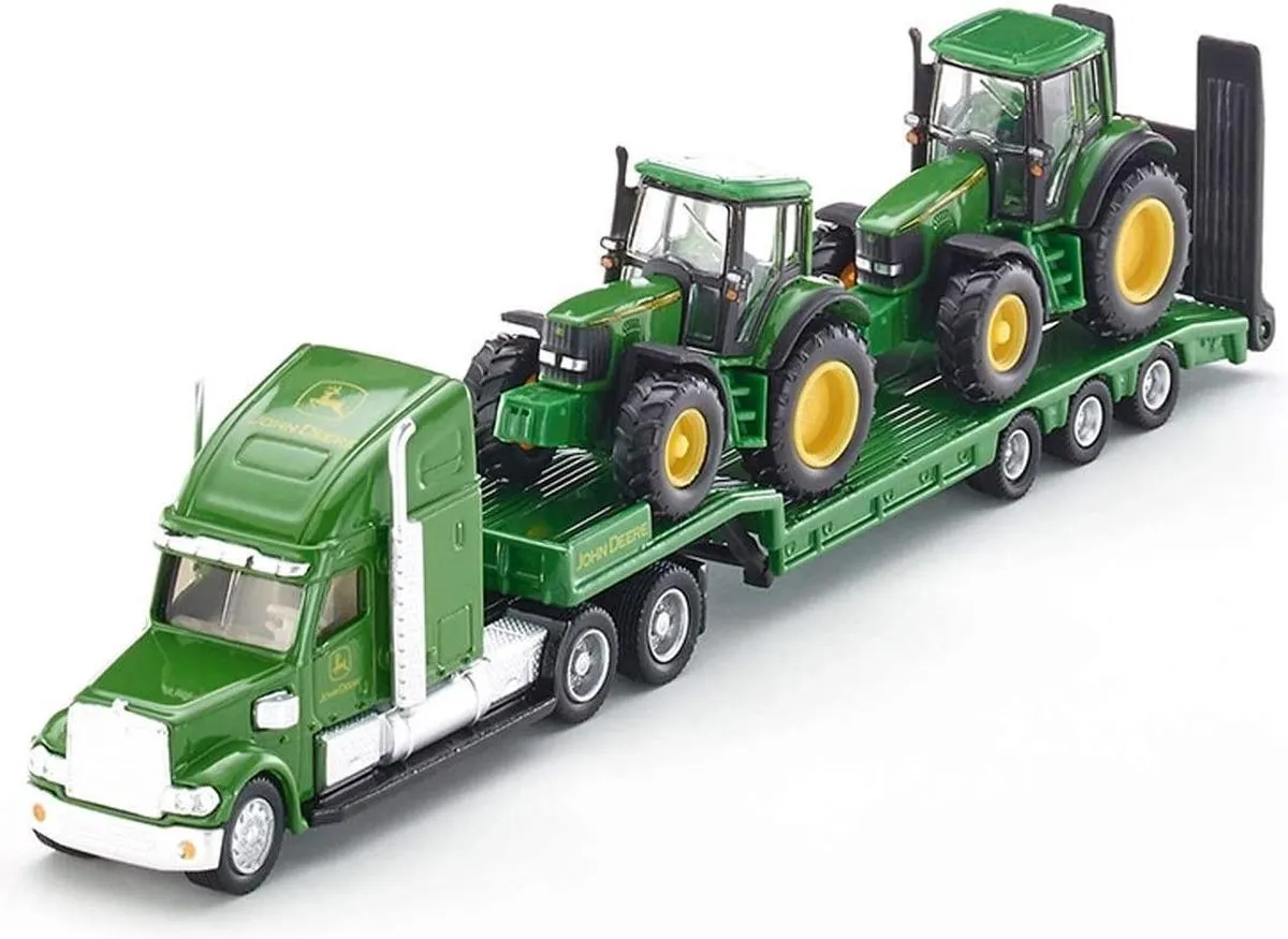 SIKU 1837 Dieplader met 2 John Deere-tractoren 1:87 - Groen
