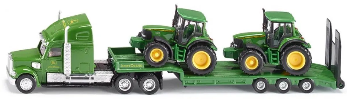SIKU 1837 Dieplader met 2 John Deere-tractoren 1:87 - Groen - afbeelding 6 van 6