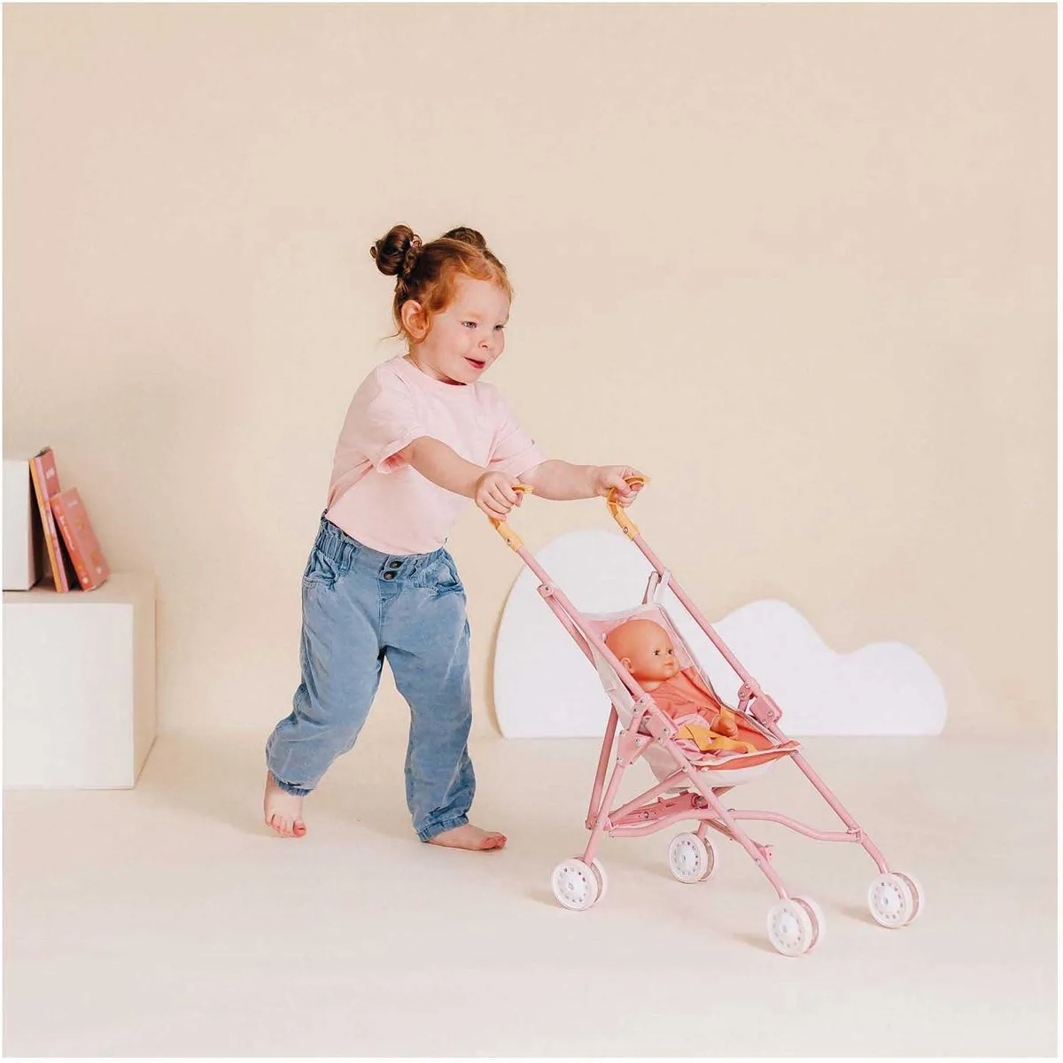 Smoby Baby Nurse Opvouwbare Poppenbuggy - Roze