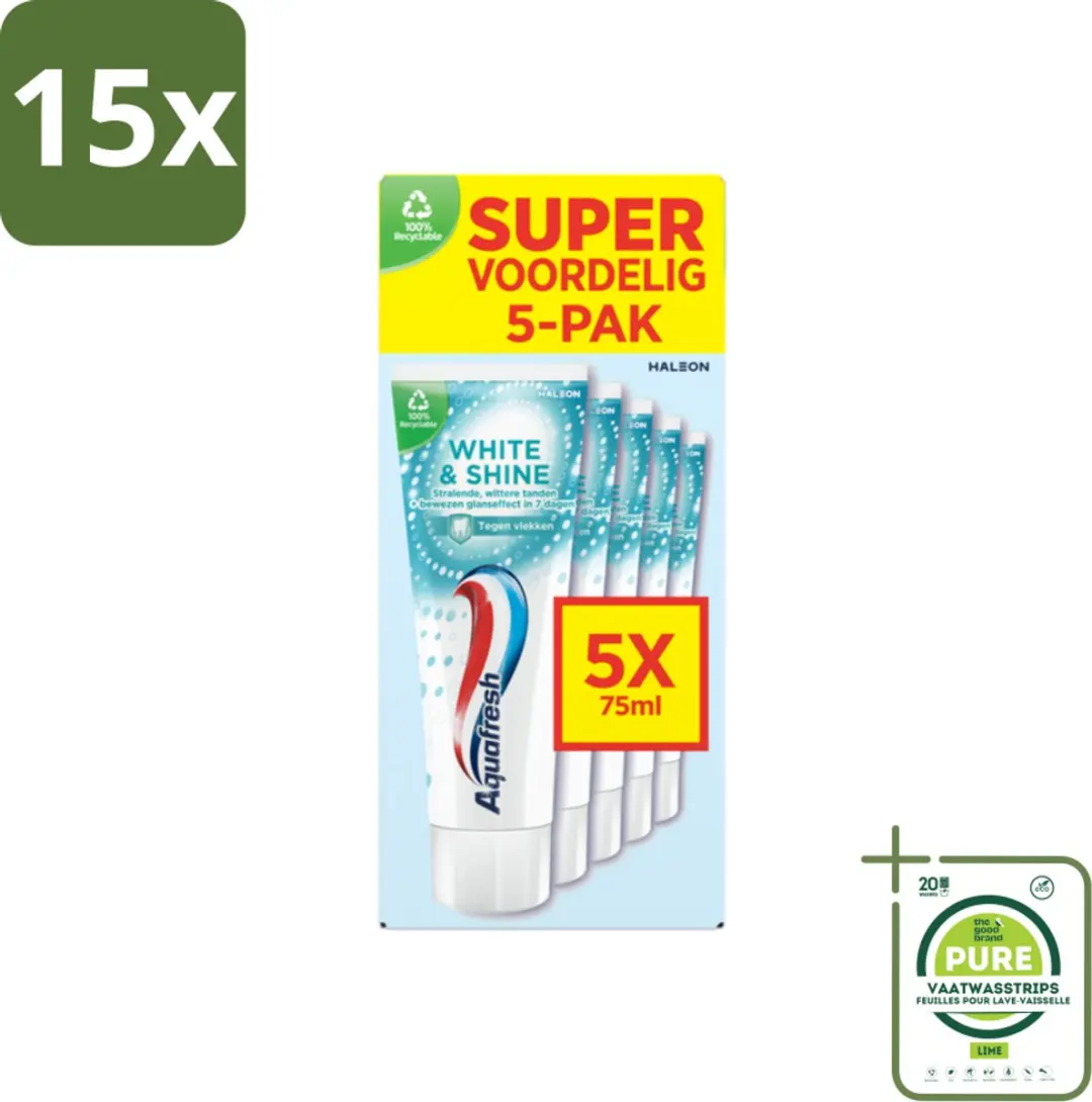 15 x Aquafresh White & Shine Tandpasta