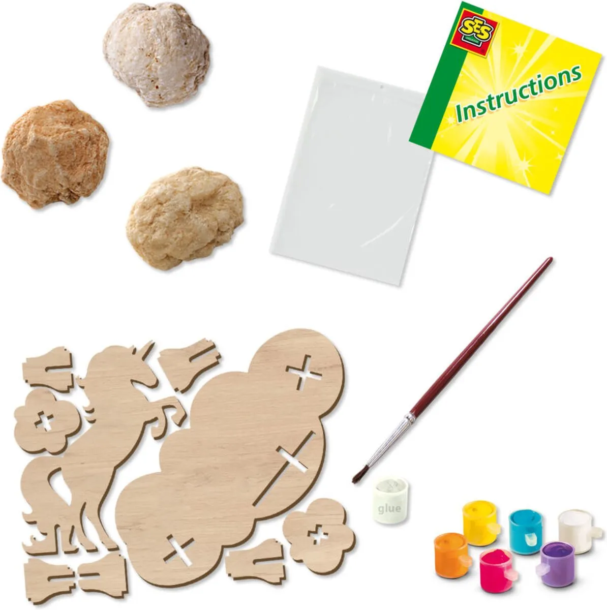 SES Creative Galaxy Geodes Unicorn Knutselset - 3 Stuks