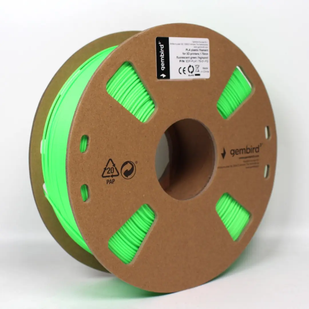 Gembird PLA Filamentcassette 1.75mm 1kg - Fluor Groene