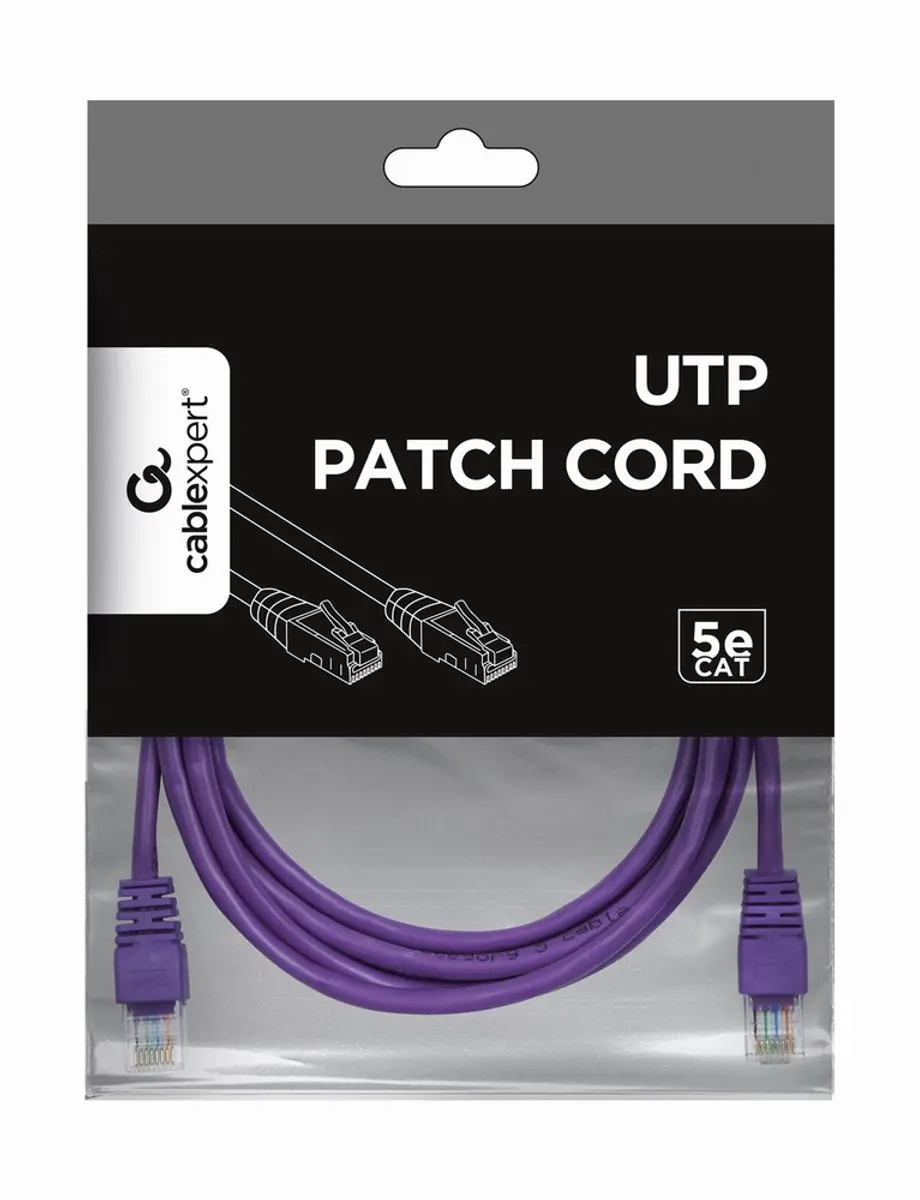 Cablexpert PP12-1M/V Netwerkkabel UTP Cat5E - Paars - afbeelding 2 van 6