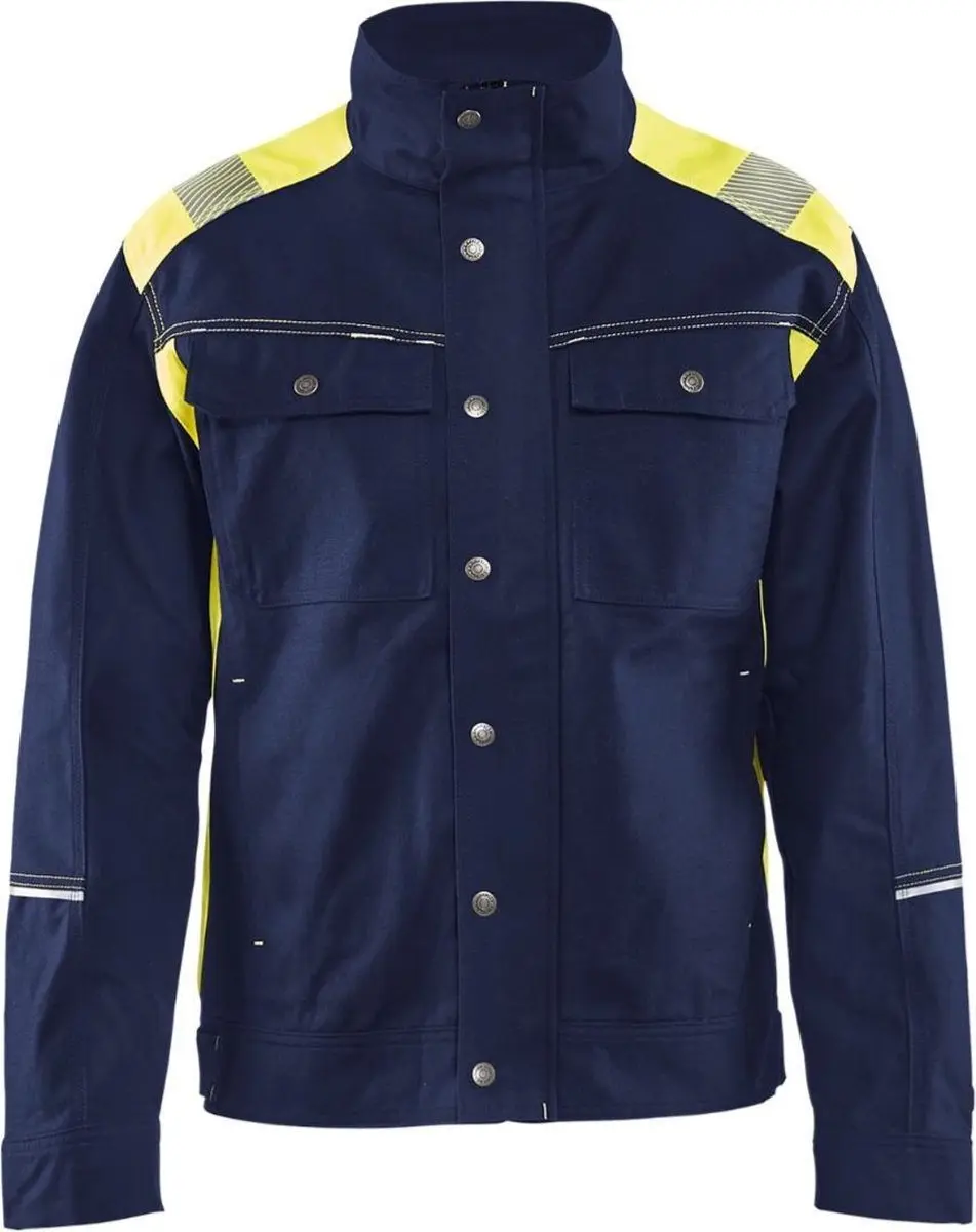Blaklader 4095 Werkjas Visible Ongevoerd Marineblauw/Geel