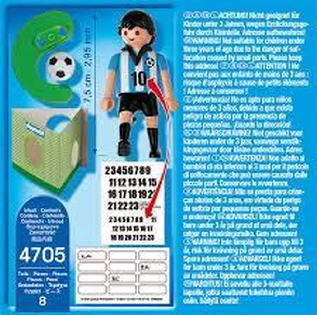 Playmobil Voetbalspeler Argentinië 4705 - Meerkleurig