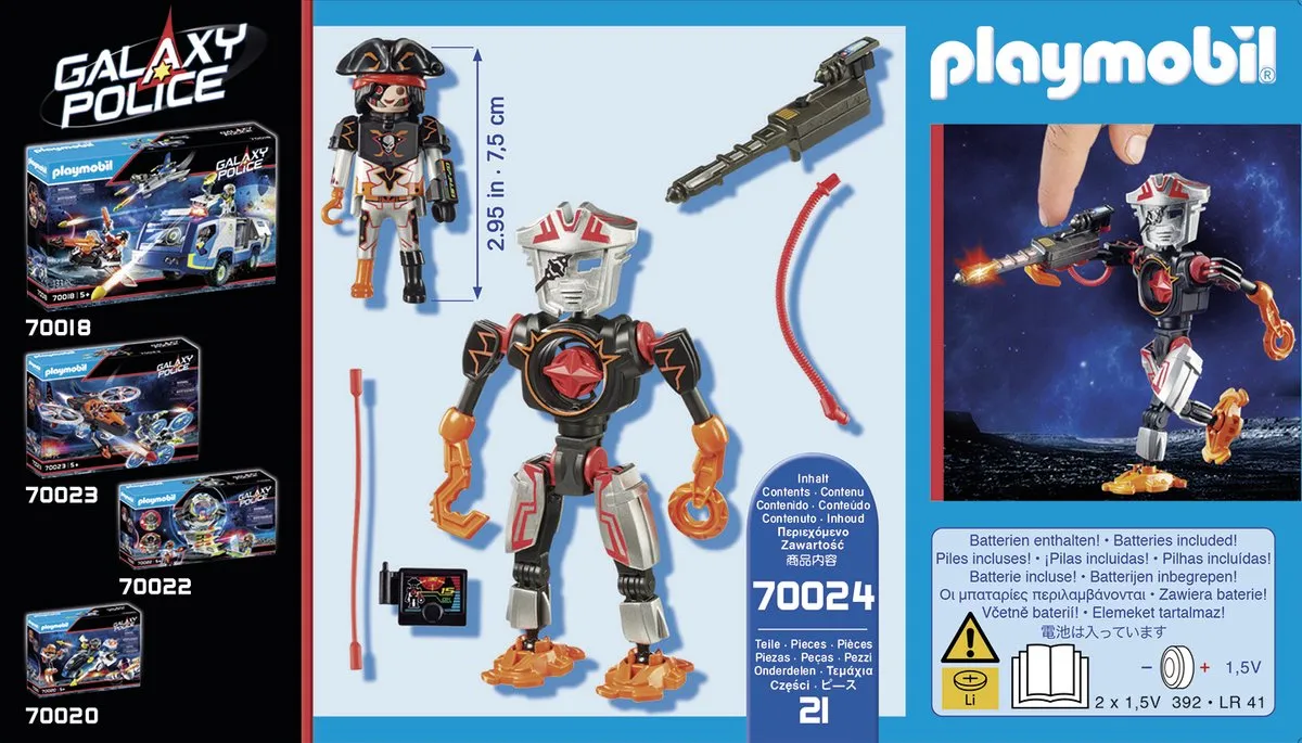Playmobil Galaxy Police Piratenrobot 70024 - Multicolor