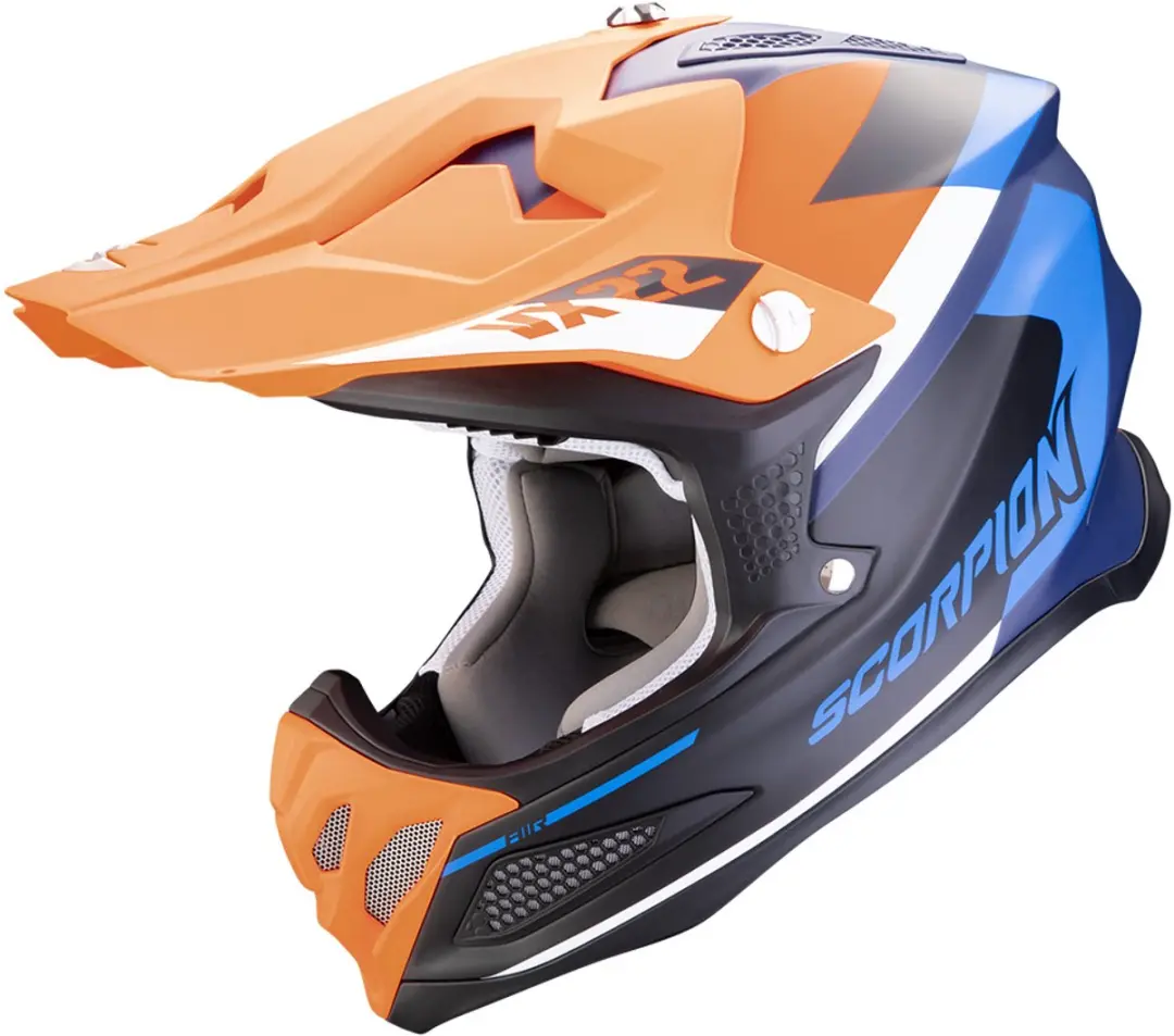 Scorpion VX-22 Air Beta Blauw Matt Oranje Offroad Helm
