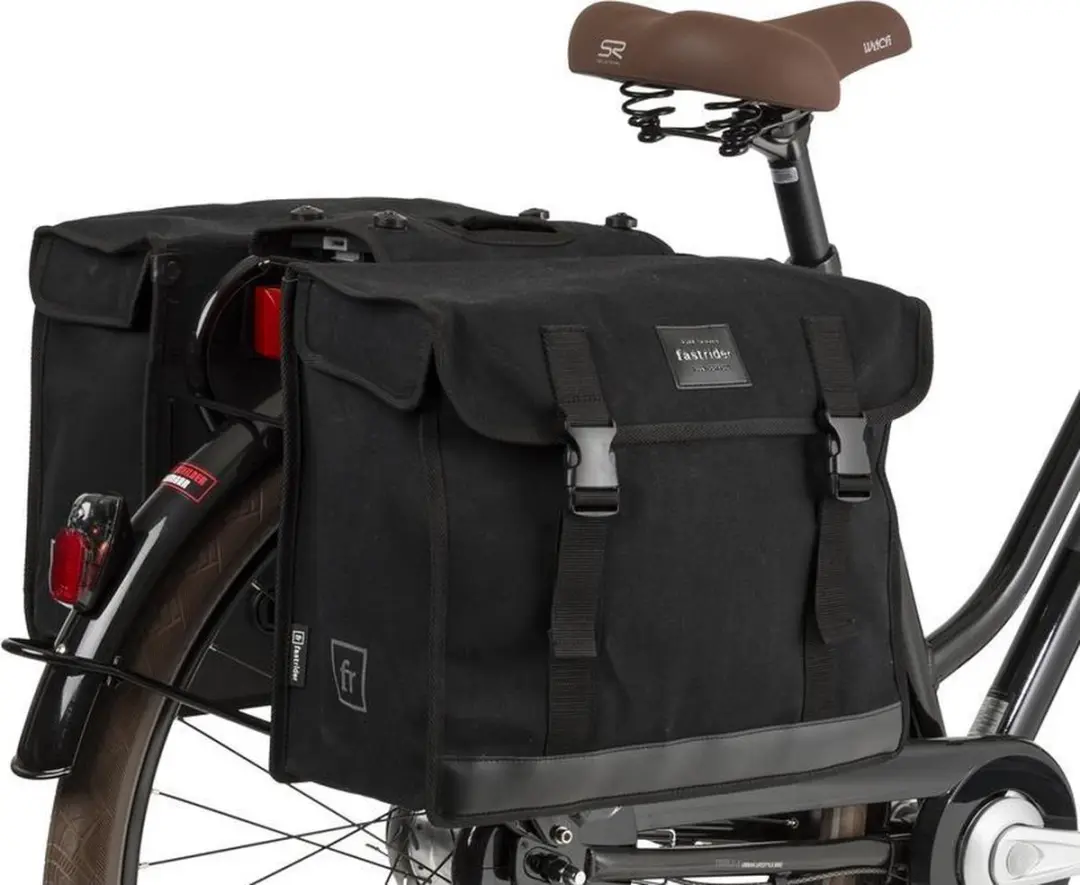 FastRider Canvas Hybride 36 Dubbele Fietstas - 47L - Zwart - afbeelding 4 van 6