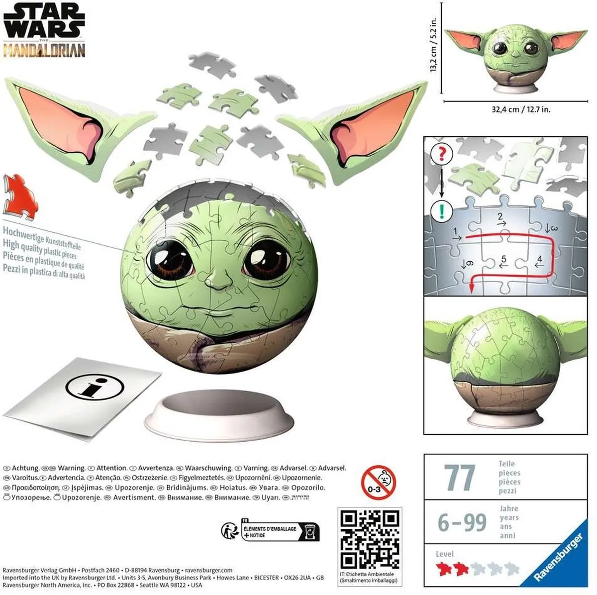 Ravensburger Mandalorian Grogu 3D Puzzel 77 Stuks - Multicolor