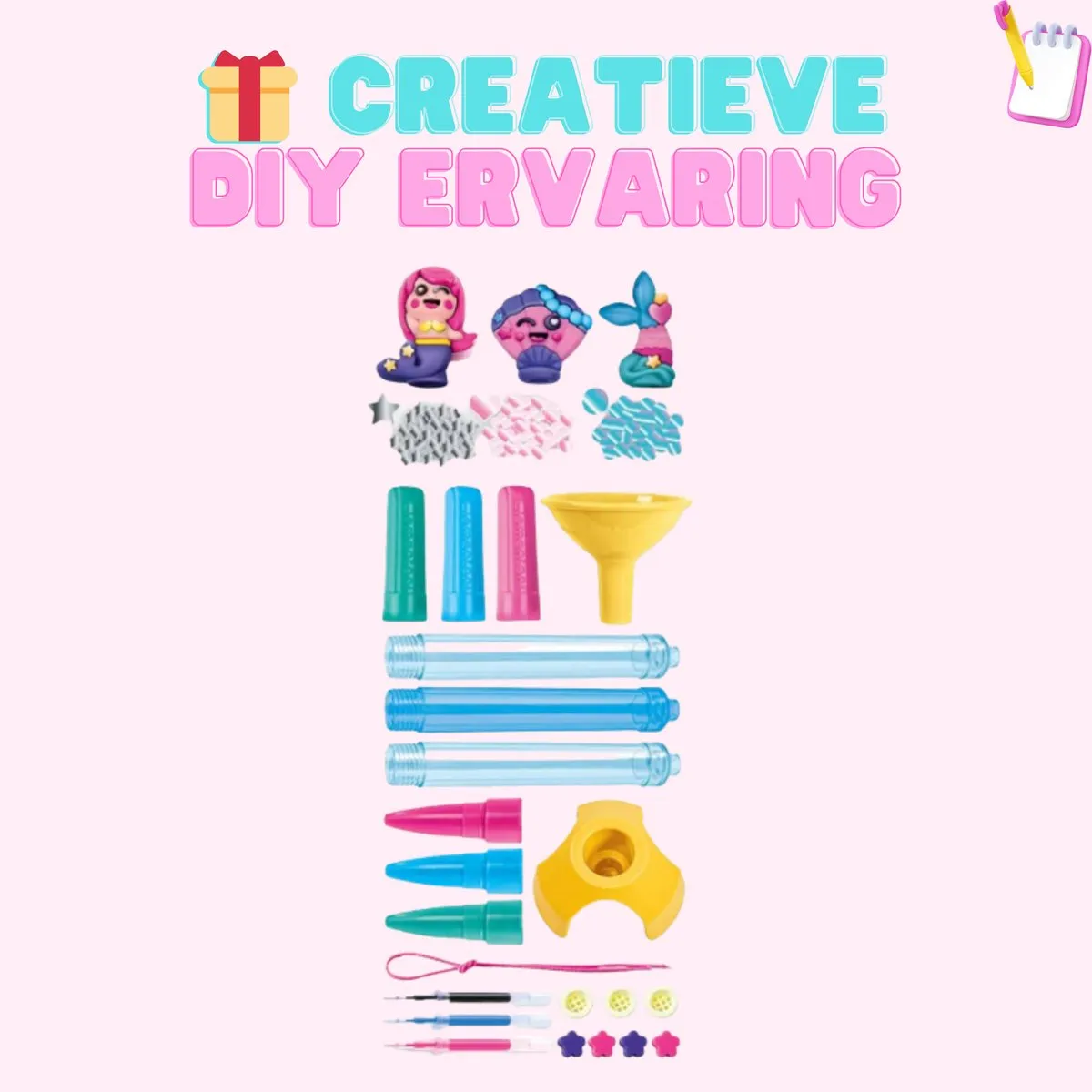 Clementoni Idea Art Mini Factory Zeemeermin Pennen Maken - Roze - 3 Stuks - afbeelding 2 van 6