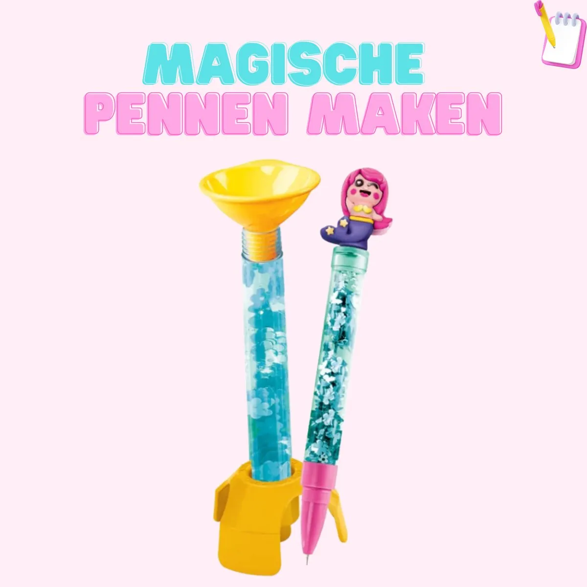 Clementoni Idea Art Mini Factory Zeemeermin Pennen Maken - Roze - 3 Stuks - afbeelding 6 van 6