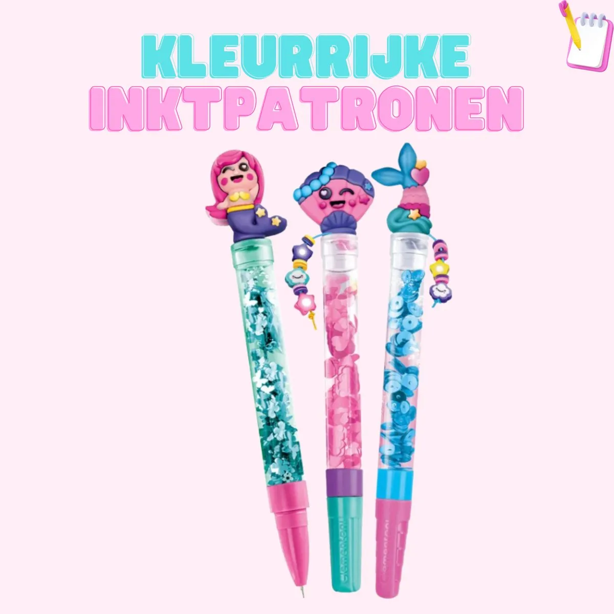 Clementoni Idea Art Mini Factory Zeemeermin Pennen Maken - Roze - 3 Stuks - afbeelding 3 van 6