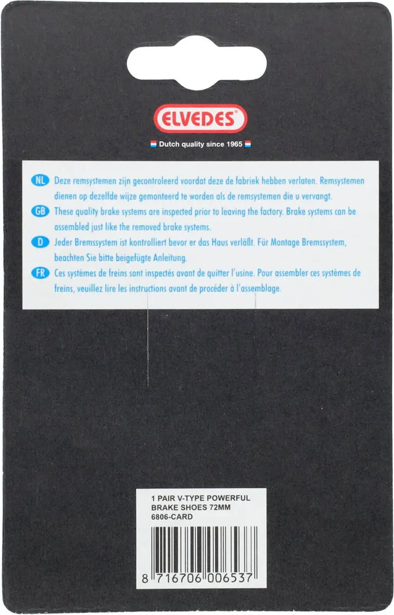 Elvedes V-brake Remblokken 72mm - Per Paar - afbeelding 5 van 6