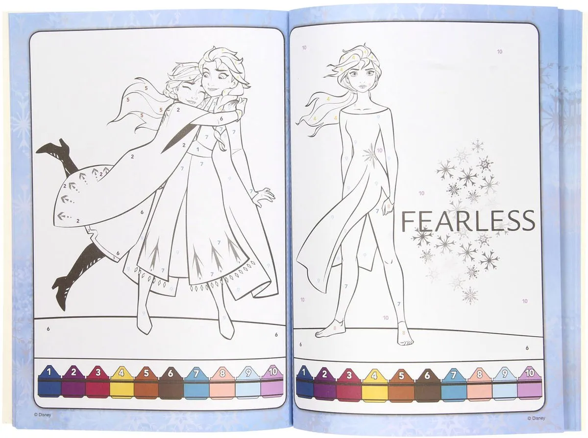 Disney Frozen Kleurboek Elsa en Anna - 32 Pagina's - 12 Kleurpotloden - Blauw