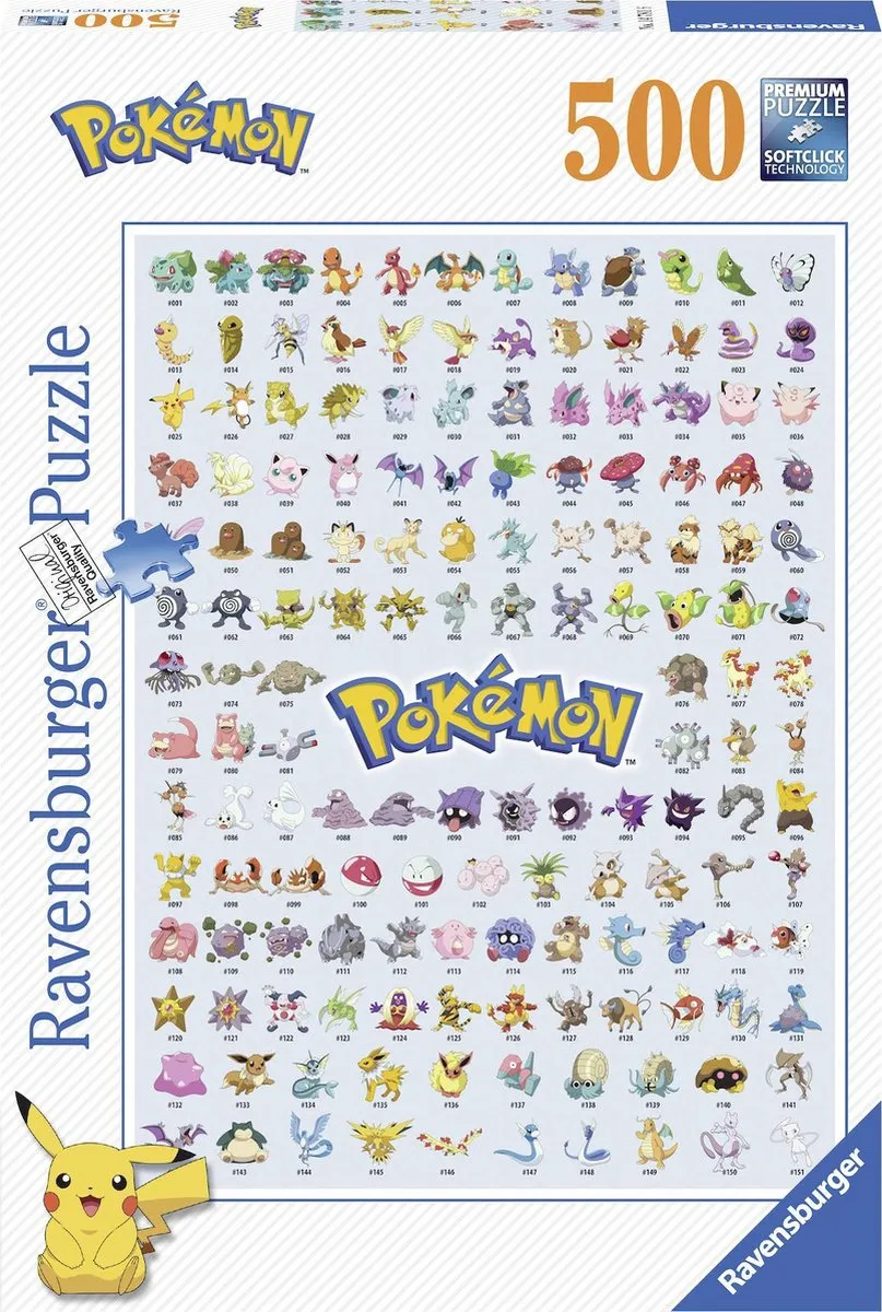 Ravensburger Pokémon Eerste Generatie Legpuzzel 500 Stuks
