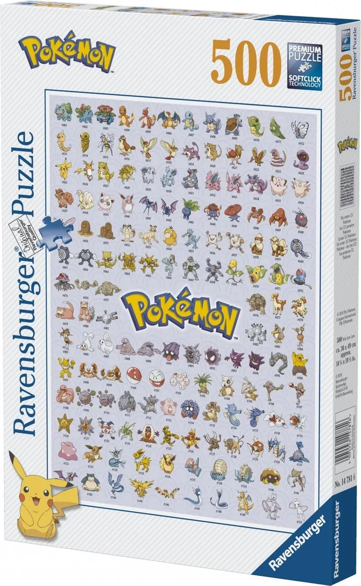 Ravensburger Pokémon Eerste Generatie Legpuzzel 500 Stuks
