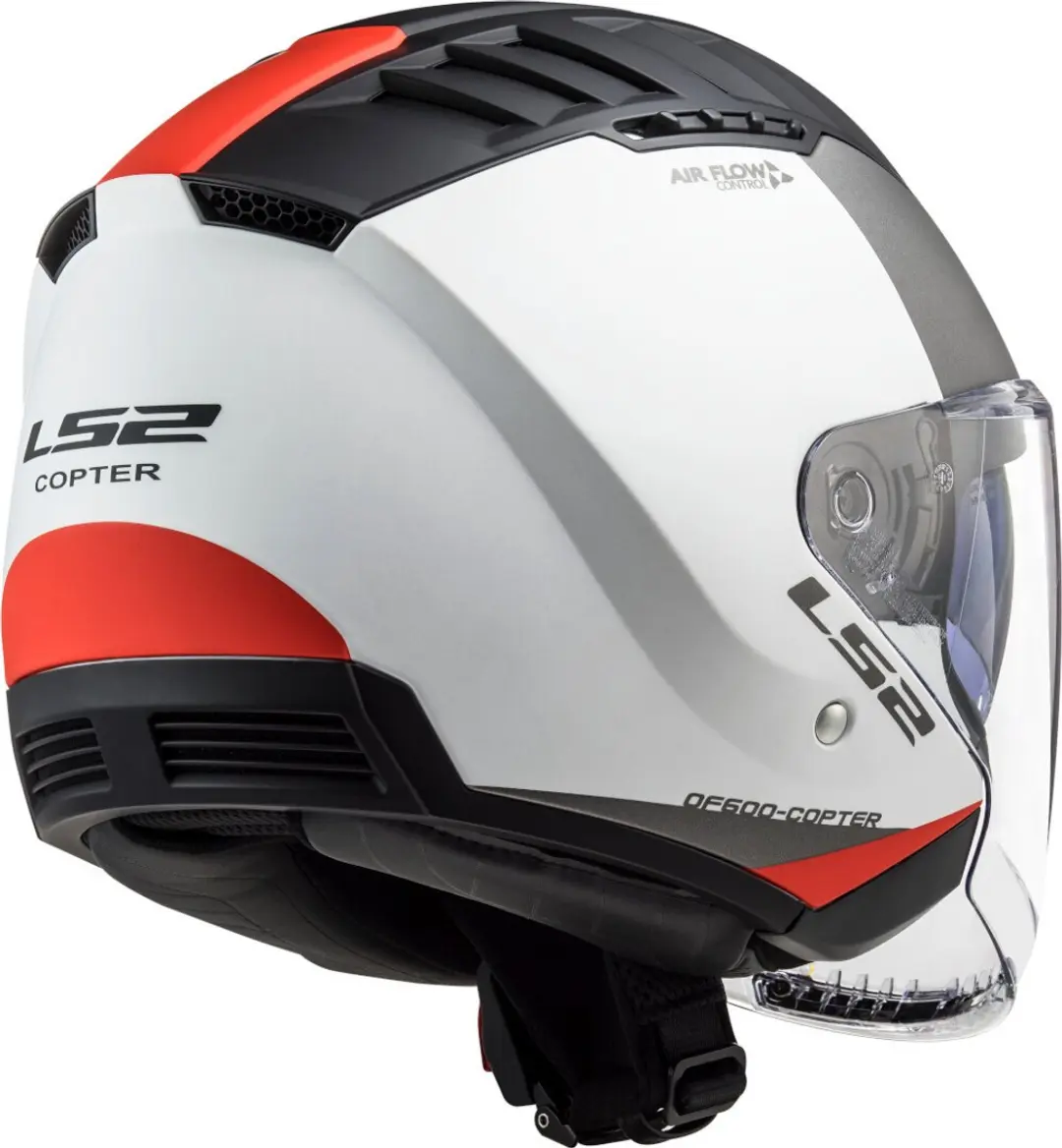 LS2 OF600 Copter II Jethelm - Maat M - Wit/Rood