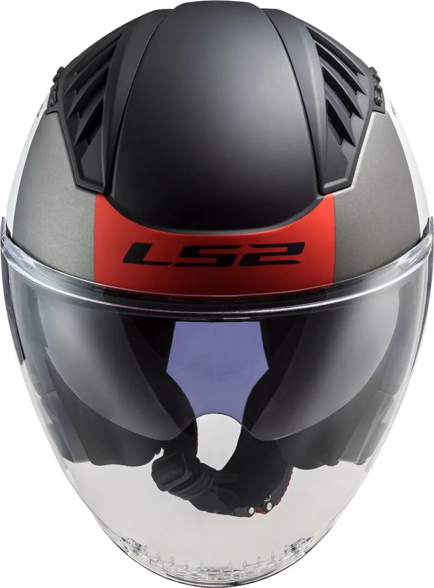 LS2 OF600 Copter II Jethelm - Maat M - Wit/Rood
