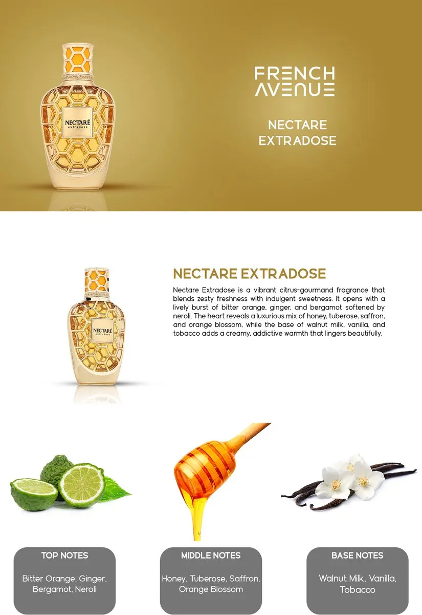 French Avenue Nectaré Extradose Eau de Parfum 90ml - afbeelding 3 van 6