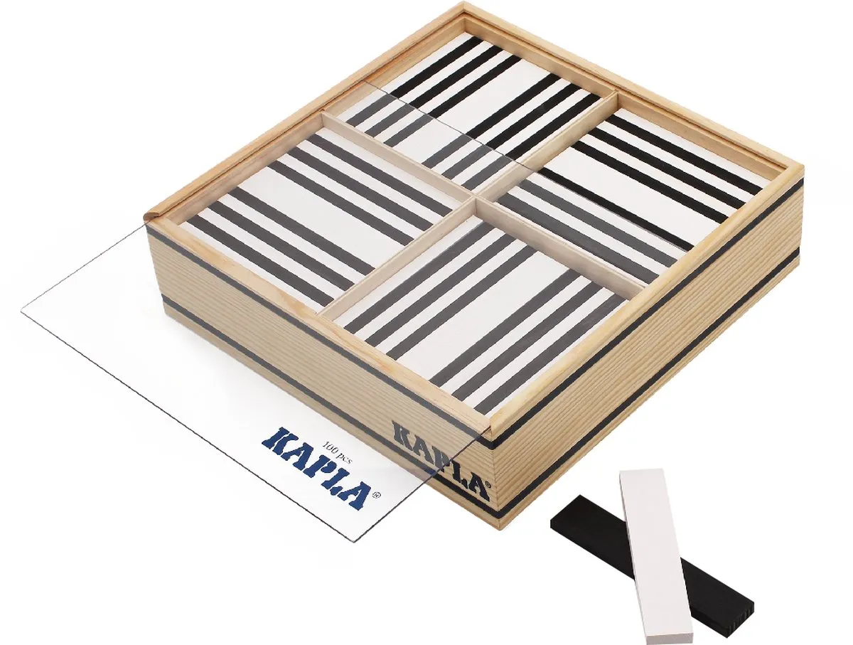 KAPLA Constructiespeelgoed 100 Plankjes - Zwart & Wit - afbeelding 6 van 6