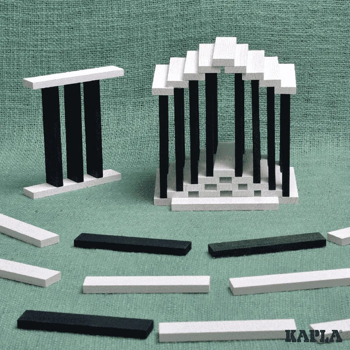 KAPLA - KAPLA Kleur - Constructiespeelgoed - Zwart wit - 100 Plankjes