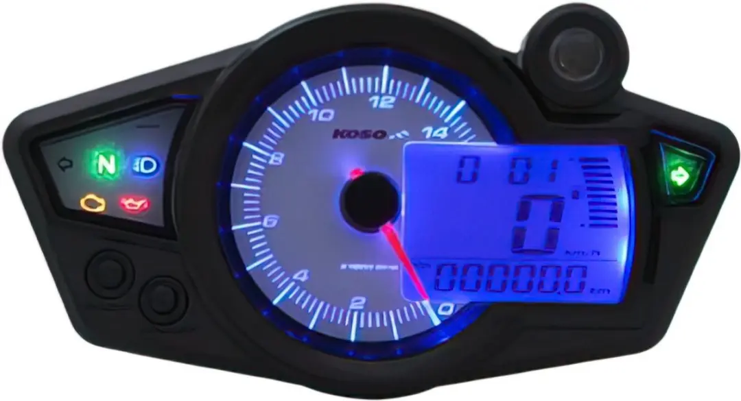Race Dashboard Koso RX1N+ Wit met blauwe verlichting
