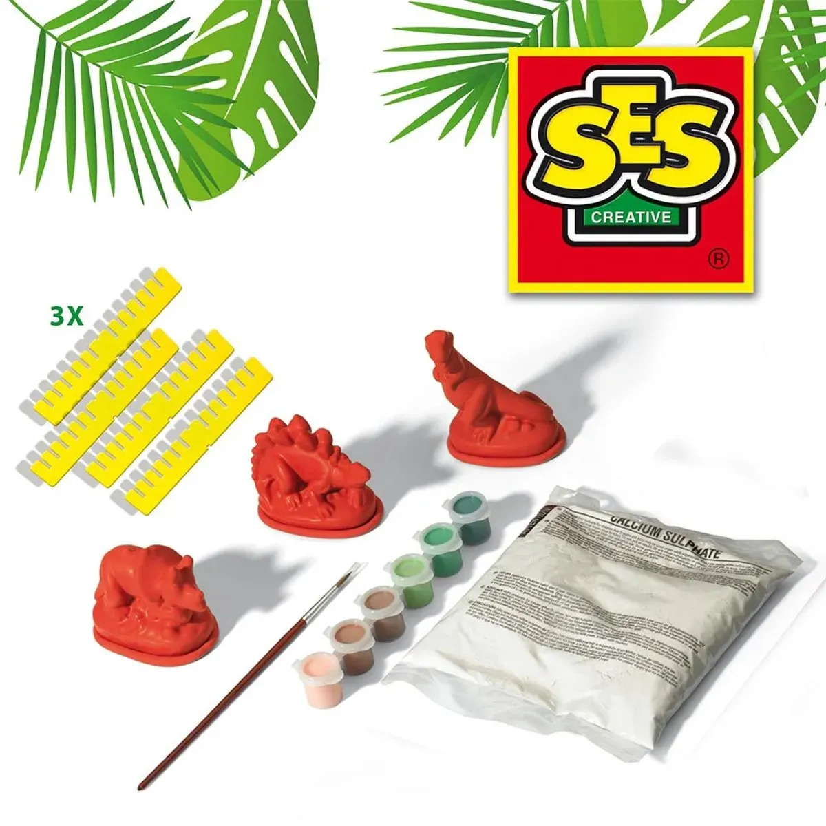 SES Creative Dino's Giet- en Schilderpakket - 3 Mallen