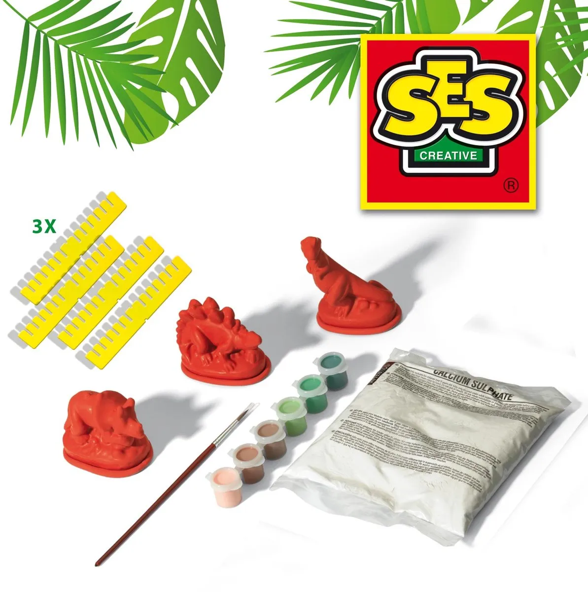 SES Creative Dino's Giet- en Schilderpakket - 3 Mallen