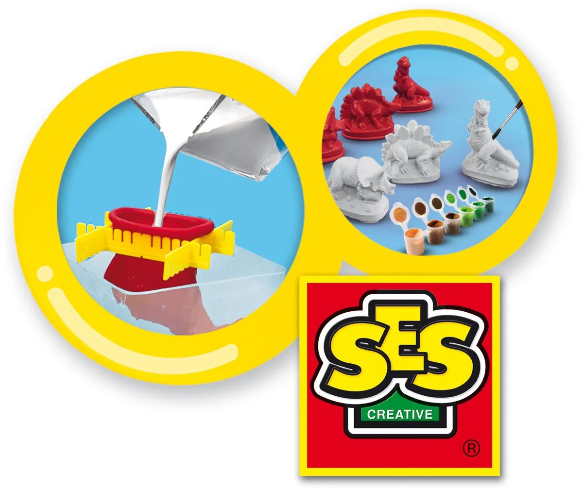 SES Creative Dino's Giet- en Schilderpakket - 3 Mallen