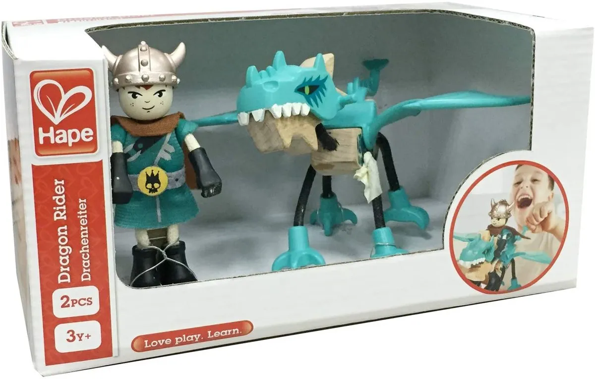 Hape Speelset Drakenrijder 309075 - 2-delig 17cm - Groen