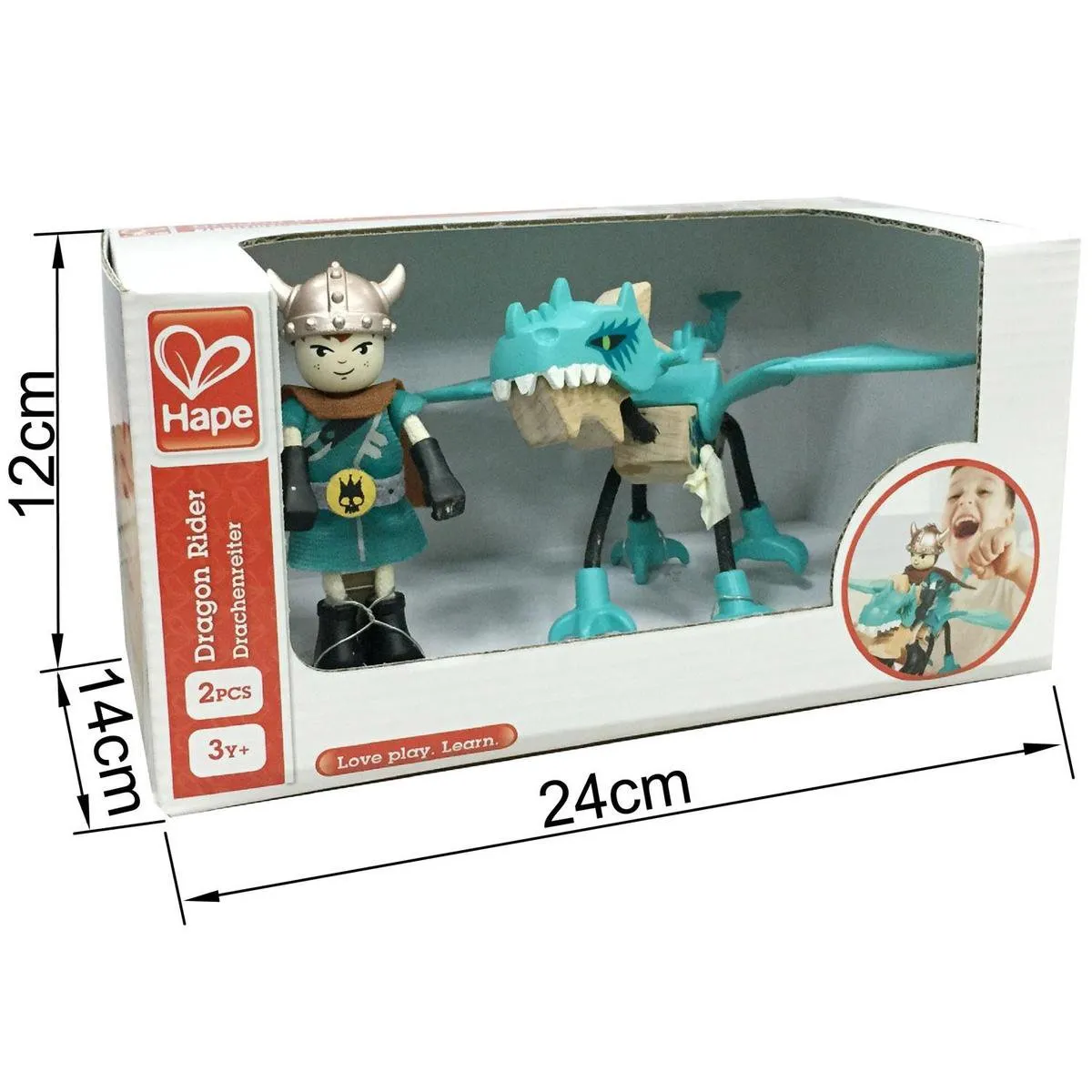 Hape Speelset Drakenrijder 309075 - 2-delig 17cm - Groen
