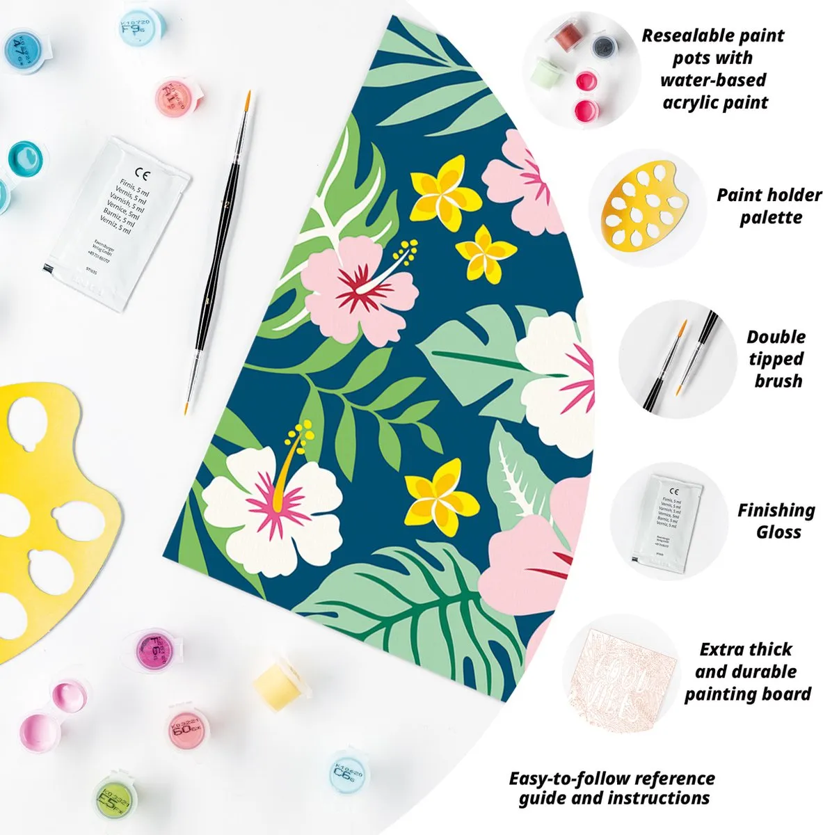 Ravensburger CreArt Exotic Flowers Schilderen op nummer - 15 Kleuren - Multicolor
