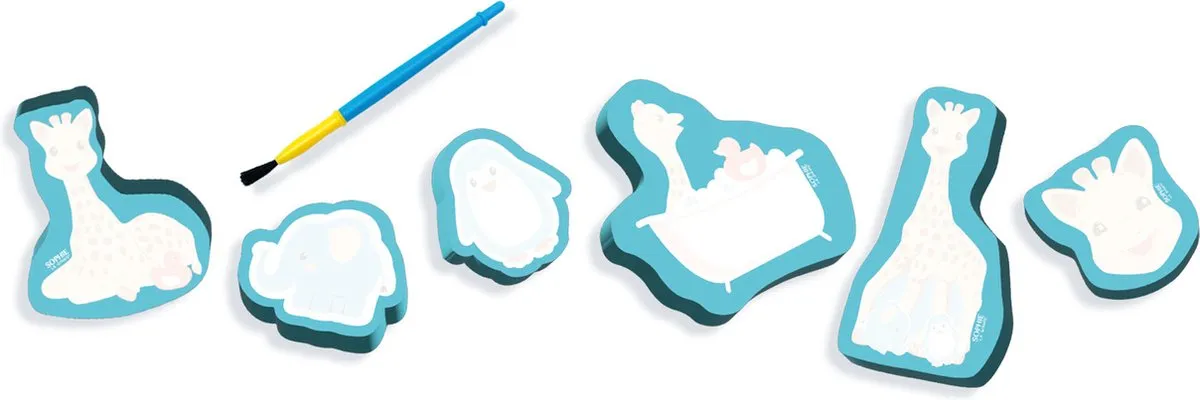 SES Creative Sophie la girafe Magische Figuren Badset - 7 Stuks