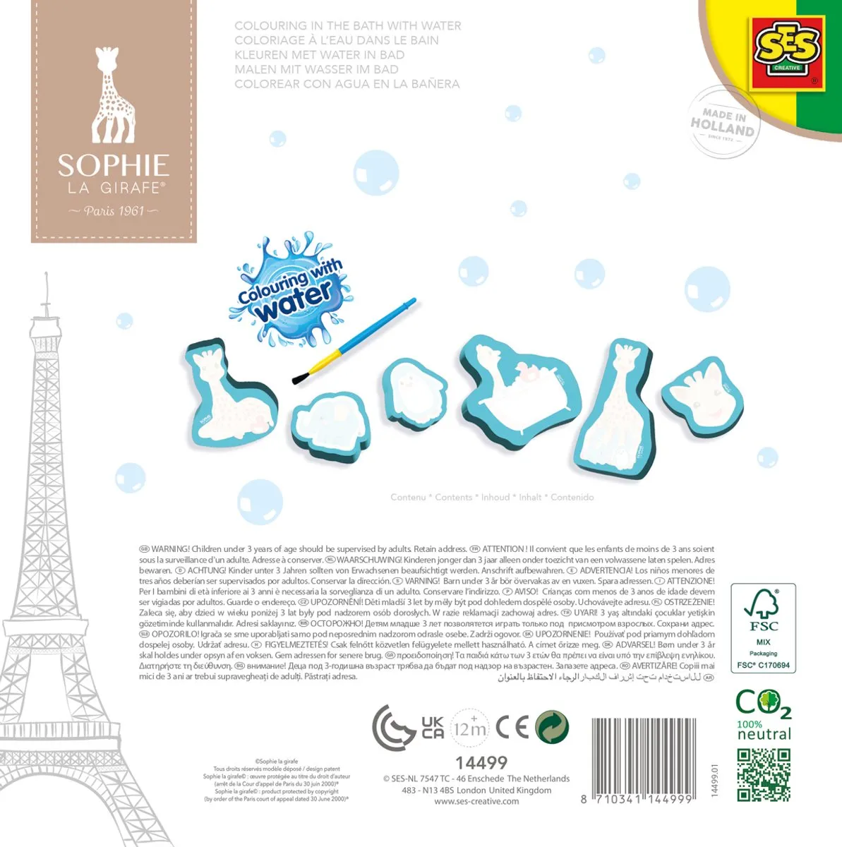 SES Creative Sophie la girafe Magische Figuren Badset - 7 Stuks