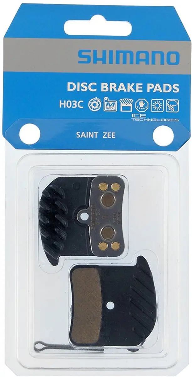 Shimano H03C Remblokken Schijfremmen - 5cm - Metaal met koelribben - afbeelding 3 van 5