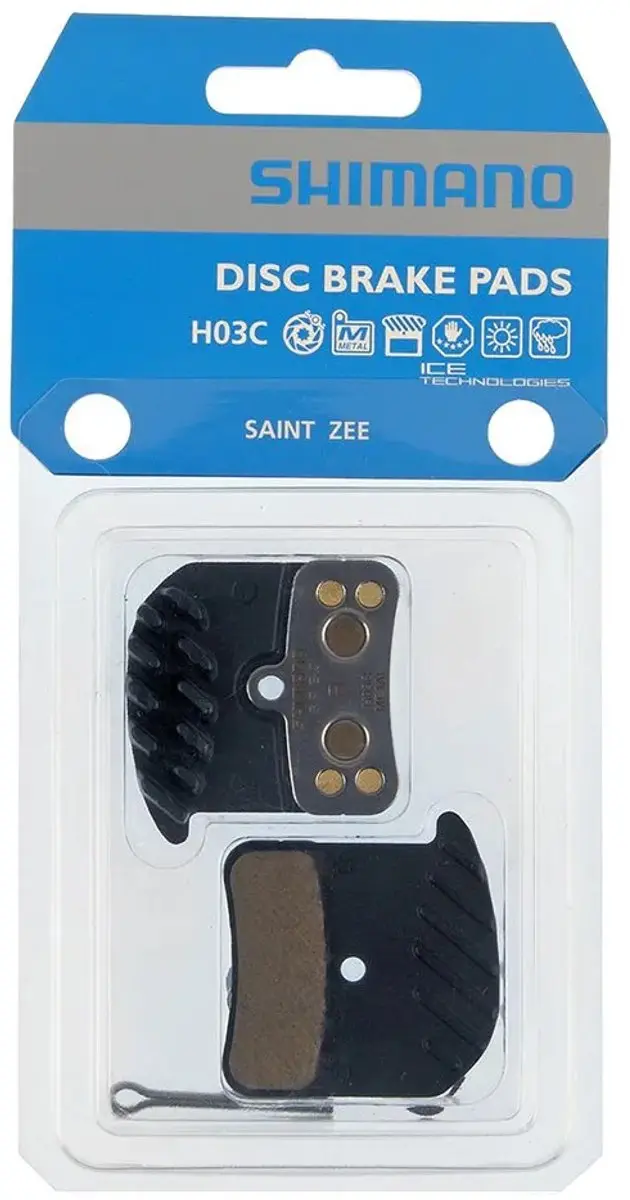Shimano H03C Remblokken Schijfremmen - 5cm - Metaal met koelribben - afbeelding 4 van 5