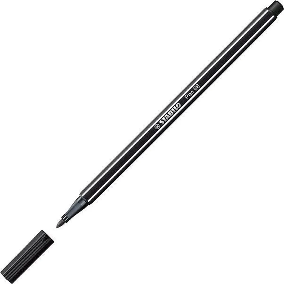 STABILO Pen 68 Viltstift - Zwart - 10 Stuks
