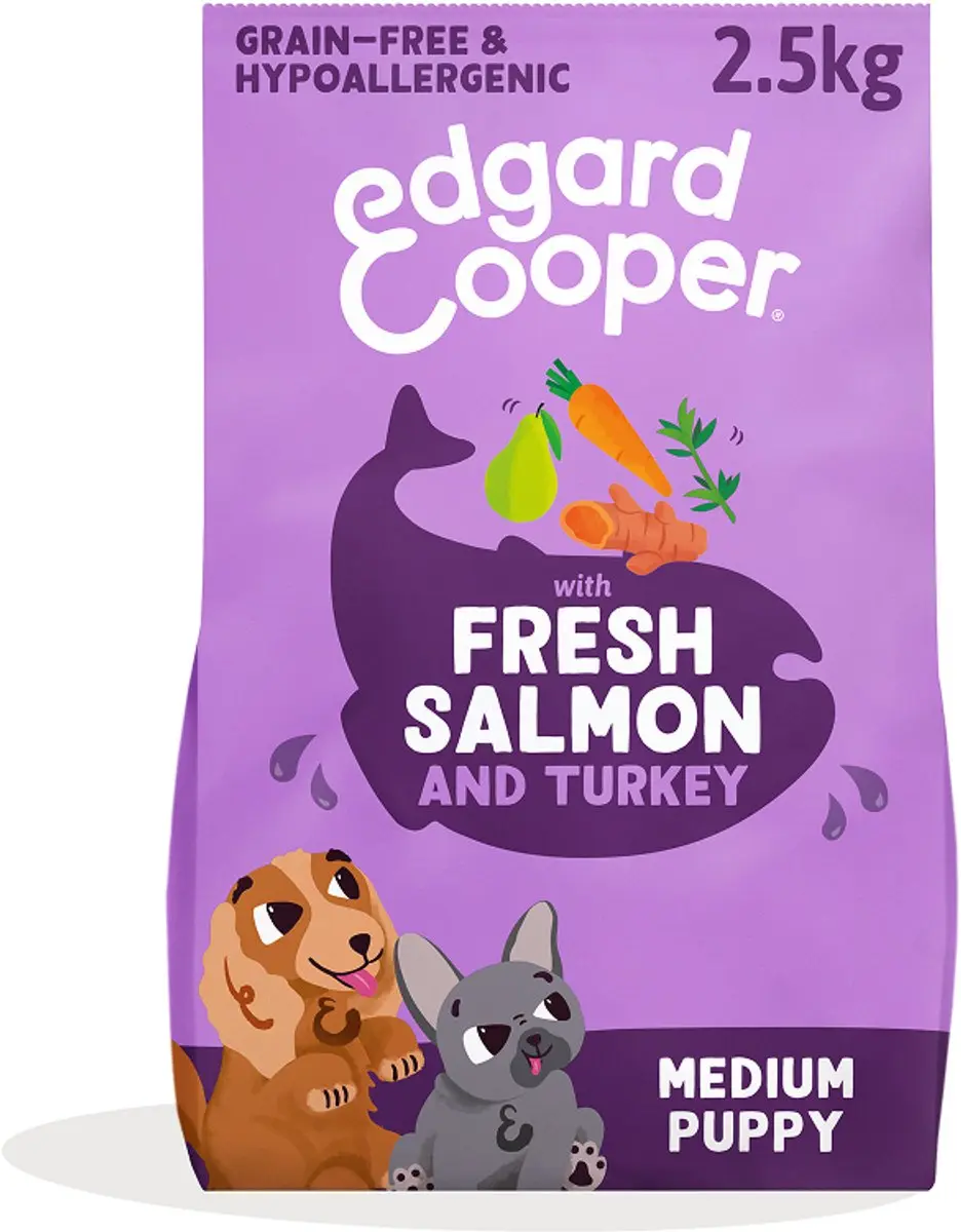 Edgard & Cooper Puppy Medium Hondenbrokken Zalm & Kalkoen 2,5kg