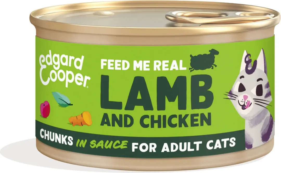 Edgard & Cooper Lam & Kip Chunks Kattenvoer 85g