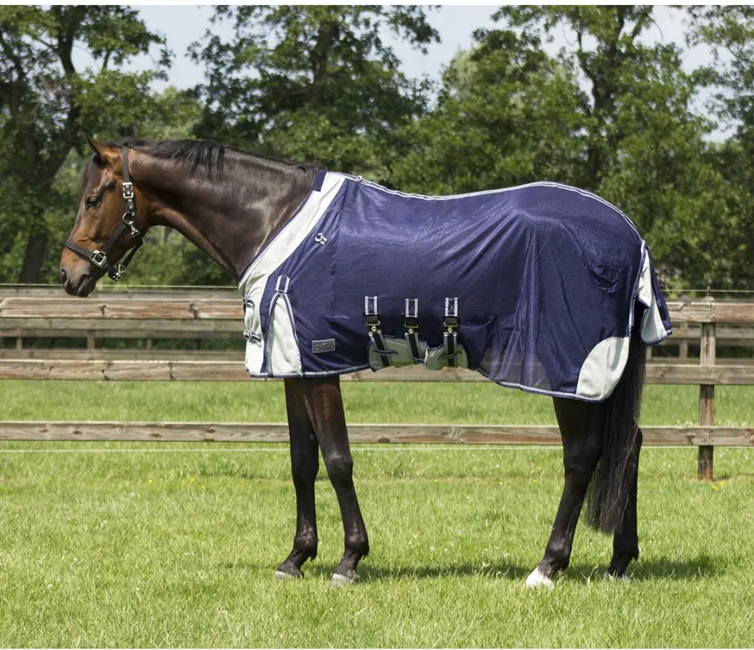 QHP Vliegendeken 90/125cm - Donkerblauw - afbeelding 6 van 6
