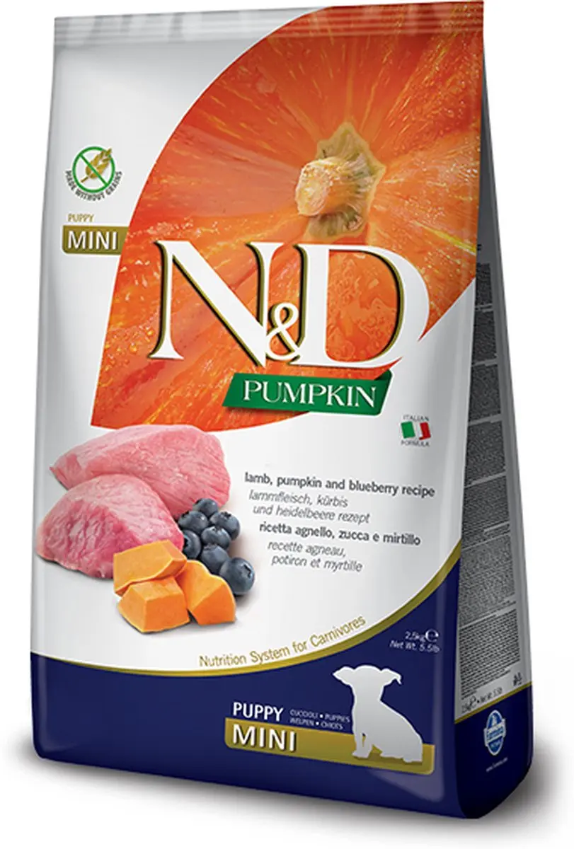N&D Pumpkin puppyvoeding Lam small breed 2,5 kg