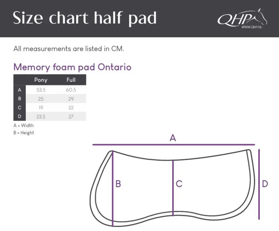 QHP Ontario Zadelonderlegger Full - Zwart