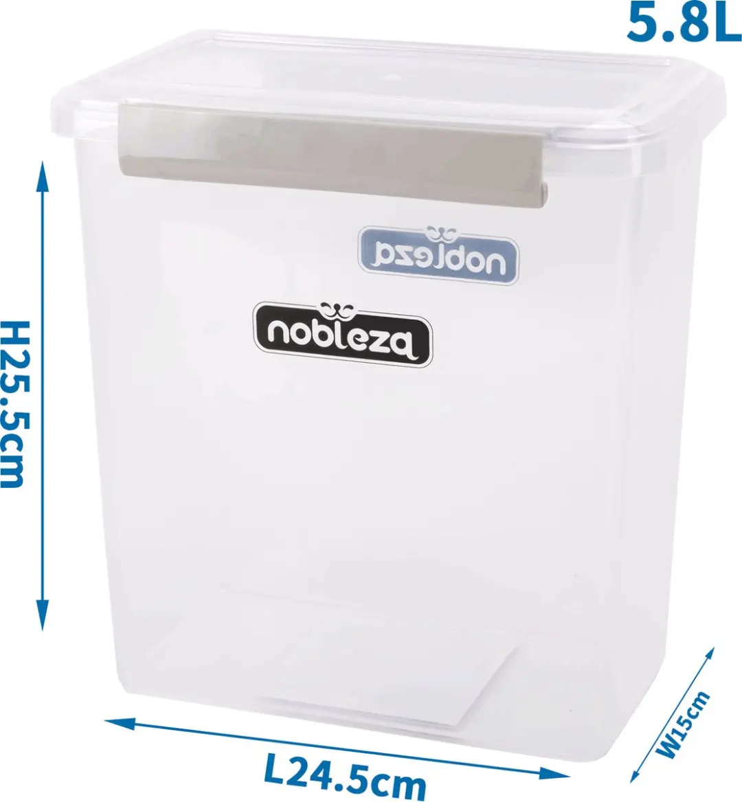 Nobleza Voercontainer 5,8L - Luchtdicht - Transparant