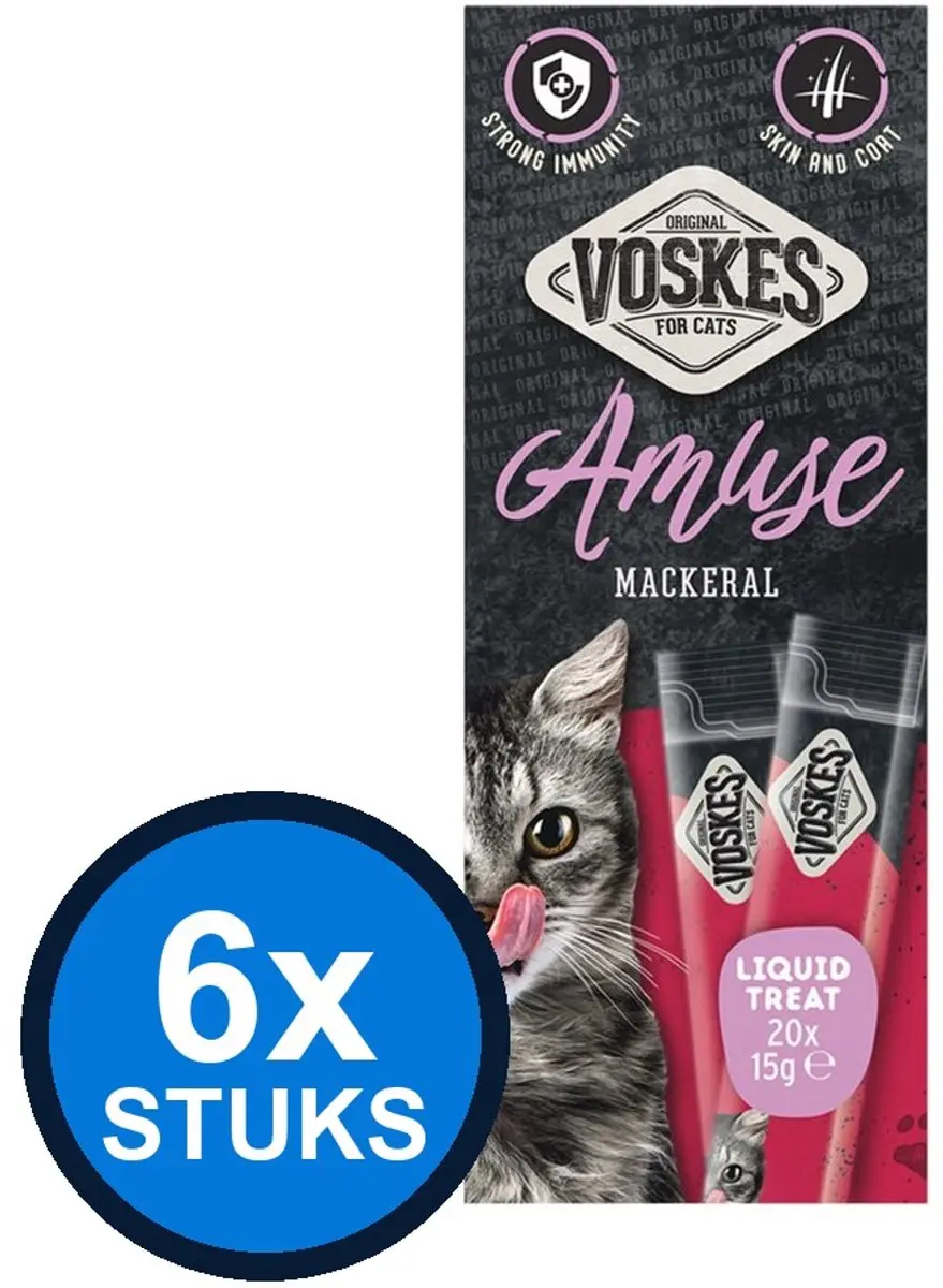 6x Voskes Amuse Liquid Treat Makreel