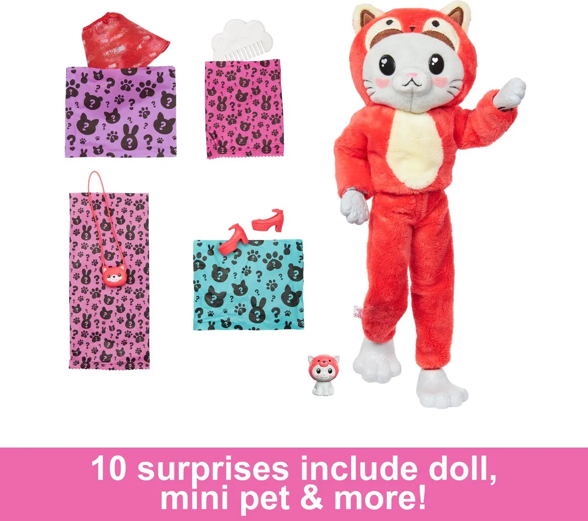 Barbie Cutie Reveal Pop Kitten Rode Panda 30cm - MPN 0194735178711